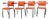 Mid-Century Orange Dining Chairs from Ahrend de Cirkel, Netherlands, 1960s, Set of 4 For Sale