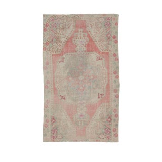 Washed Out Vintage Turkish Rug- 4′2″ × 7′3″ For Sale