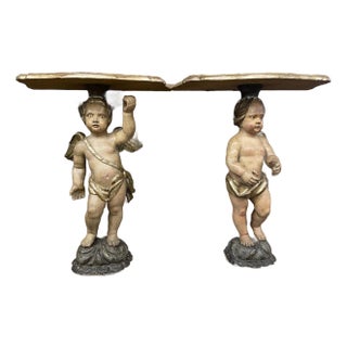 Early 20th Century Italian Putti Side Tables For Sale