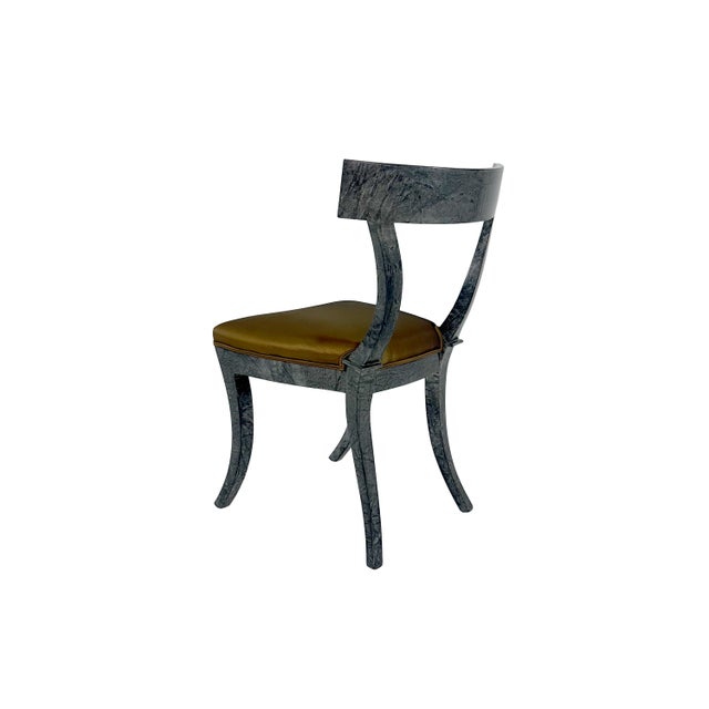 Late 20th Century Vintage Designer Klismos Style Wood Dining Chairs in Custom Two Tone Finish - Set of 8 For Sale - Image 5 of 16