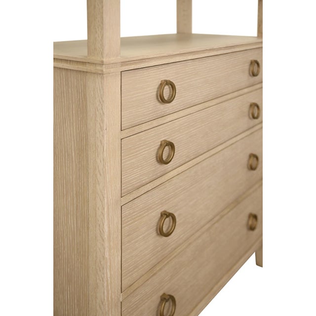 Contemporary Matthew Izzo Home Brooke Cerused Oak Four Drawer Etagere For Sale - Image 3 of 7