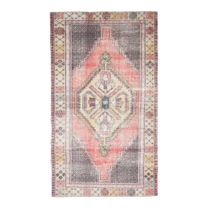 Vintage Turkish Oushak Handmade Wool Cotton Pink Area Rug