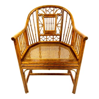 1960s Mid Century Brighton Pavilion Style Caned Seat Bamboo Chair For Sale