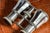 Victorian Beautiful Chrome Striped Purple and White Mother of Pearl Antique Victorian Opera Glasses With Leather Case For Sale - Image 3 of 16