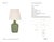 Thomas O'Brien by Visual Comfort Signature Josy 17" Cordless Table Lamp in Silk Green with Linen Shade Designer: Thomas...