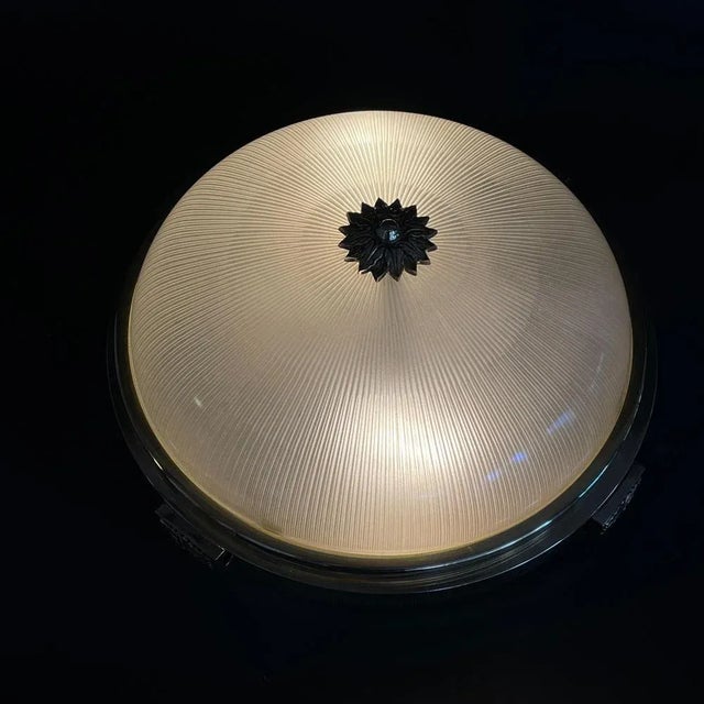 1930s Art Deco Flush Mount in Bronze attributed to Holophane, 1930s For Sale - Image 5 of 11