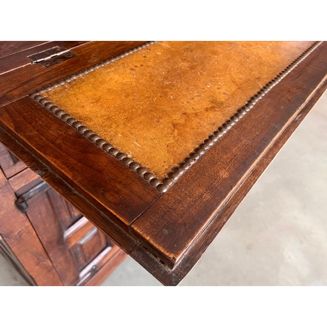 Late 19th Century Spanish Walnut Bureau Bookcase ‘Secretaire’ For Sale - Image 11 of 13