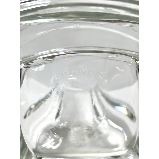 French Mid Century Modern Clear Glass Vase / Sculptural Flared Heavy Glass Vase For Sale In Louisville - Image 6 of 12