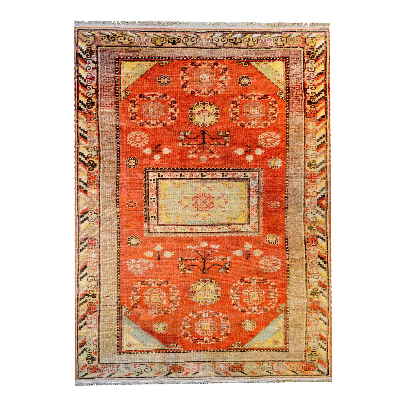 Beautiful Early 20th Century Central Asian Khotan Rug | Chairish