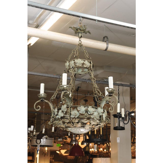 Early 20th Cent. French Two-Tier Chandelier With Vine and Tendril Motif For Sale - Image 9 of 16