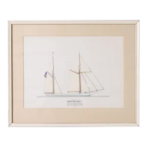 Marine Painting on Paper of a Great Lakes Steamship