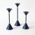 Candlestick heights: 20.5 cm, 18 cm, 14.5 cm. Candle mount diameter: 2.2 cm.