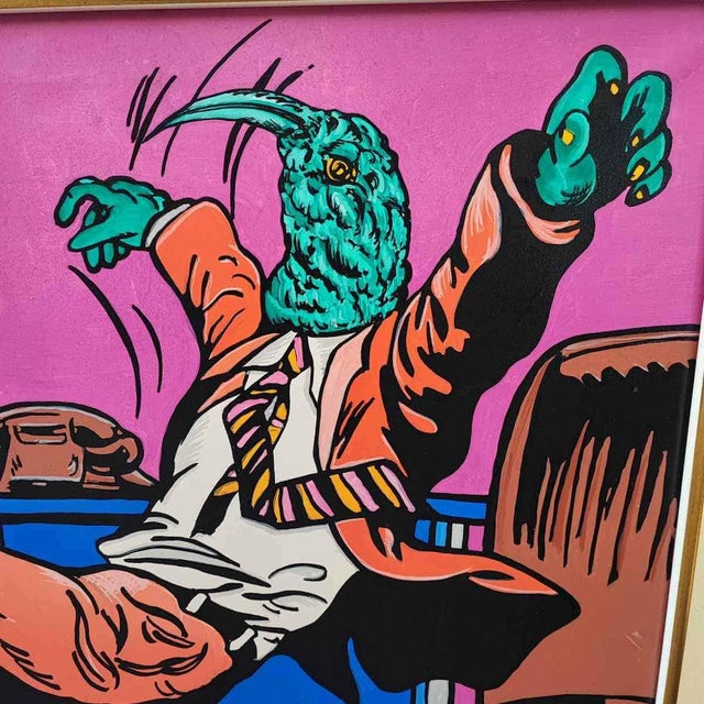 Contemporary Max Hamlet, Struggle of Opposers, 1986, Acrylic on Canvas, Framed For Sale - Image 3 of 16