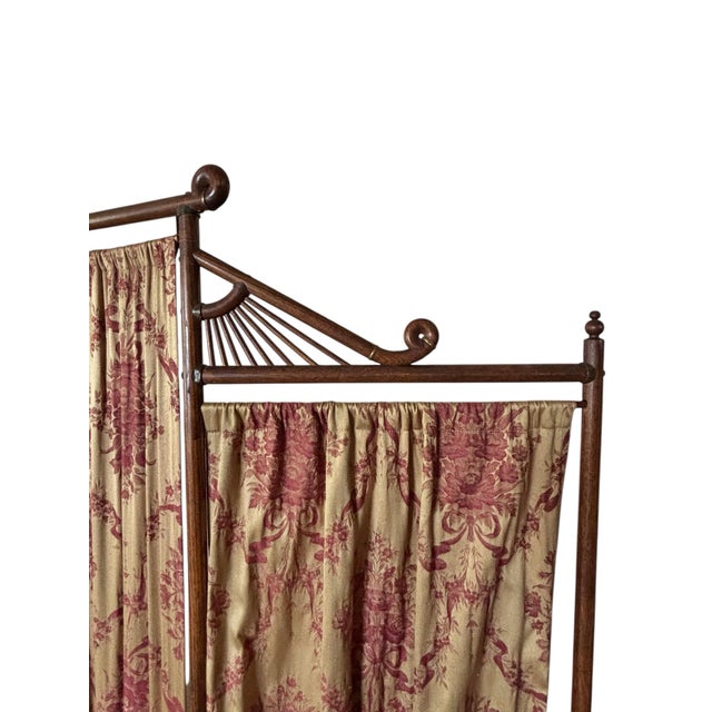 Chinoiserie 19th Century Chinoiserie Three Panel Folding Privacy Screen For Sale - Image 3 of 8