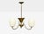 Danish Mid-Century Modern, Pendant Light or Chandelier, Brass, Glass, Denmark, 1940s A heavily patinated brass and glass...