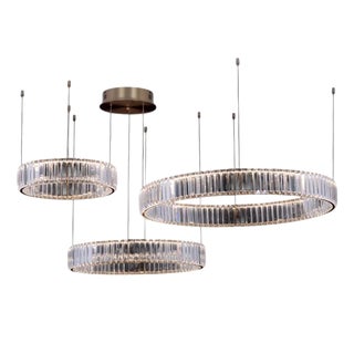 Collection Orione Chandelier in Metal and Crystal by Jago For Sale