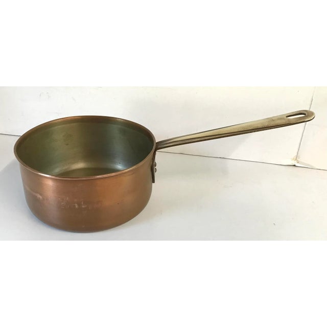 Mid 20th Century Vintage French Copper Pot With Brass Handle For Sale - Image 5 of 5
