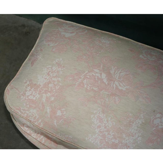 Serpentine Front Feather Filled Cushion Top Ottoman, 2010 For Sale - Image 12 of 16