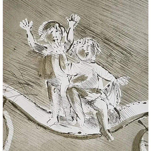 Mileto and Giulia in a Green Carriage - Original Etching by Giacomo Manzù 1970 For Sale - Image 4 of 5