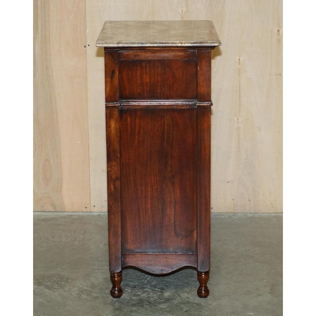 Marble Topped Side Table with Wine Bottle Holders & Serving Tray For Sale - Image 15 of 18