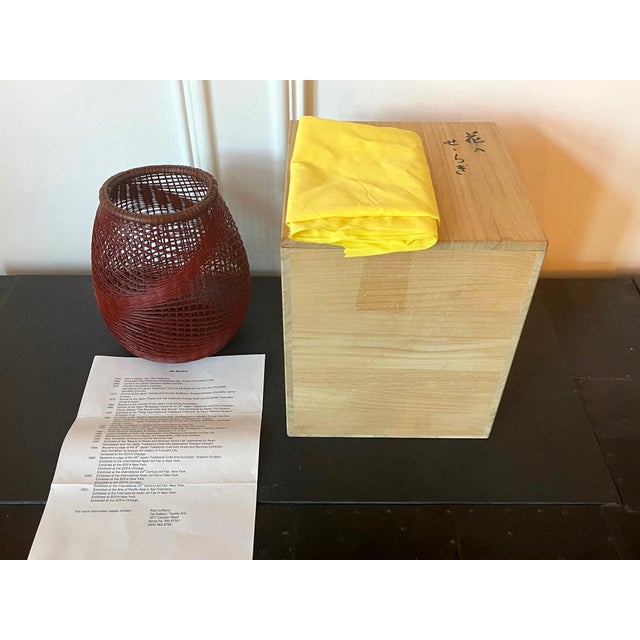 Japanese Japanese Bamboo Basket Ikebana by Abe Motoshi For Sale - Image 3 of 17