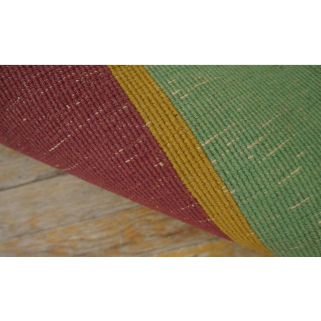 Amazing Pink Blush Color and Turquoise Teal Border With Floral Design Antique Chinese Art Deco Rug For Sale - Image 11 of 11