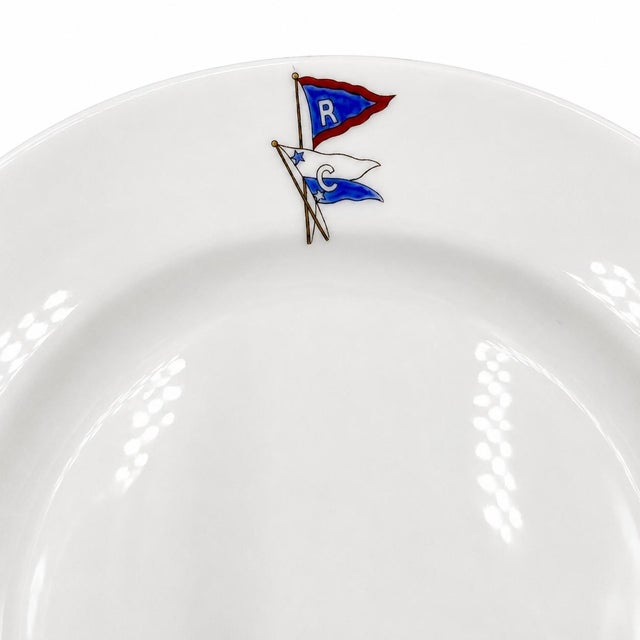 Ceramic Vintage New York Yacht Club Nautical Burgee Flag Plate For Sale - Image 7 of 11