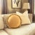 The Macaron, Fringed Velvet Circle Pillow, Gold For Sale - Image 4 of 4