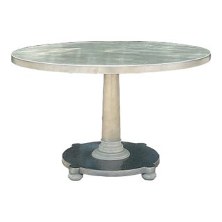 Vintage Regency Silver Leaf Dining Table For Sale
