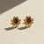 Sculptural Garnet Lotus Stud Earrings. Textured Lotus Flower Stud Earrings with Pear-Cut Garnets. Nature-Inspired Garnet...