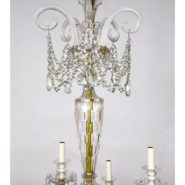 An exceptional Georgian style leaded crystal chandelier with 10 arms and four-foot length. It was made in the UK in the...