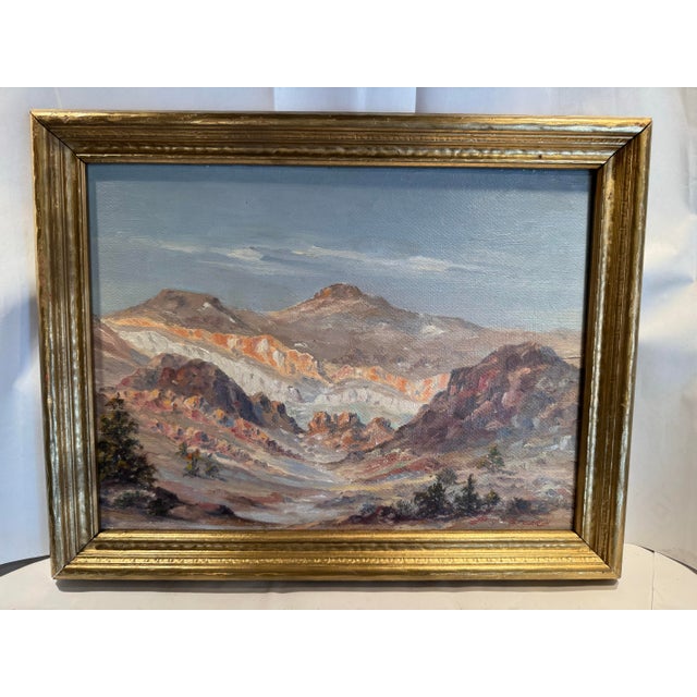 1930s "Rocky Prospect" Nevada Desert Landscape Painting by Harry Metzger For Sale - Image 10 of 10