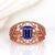 Modern 1.4Ct Statement Tanzanite Ring With Pink Sapphire Accents: Solid 14k Gold, 8x6mm, Size 6.75 For Sale - Image 3 of 7