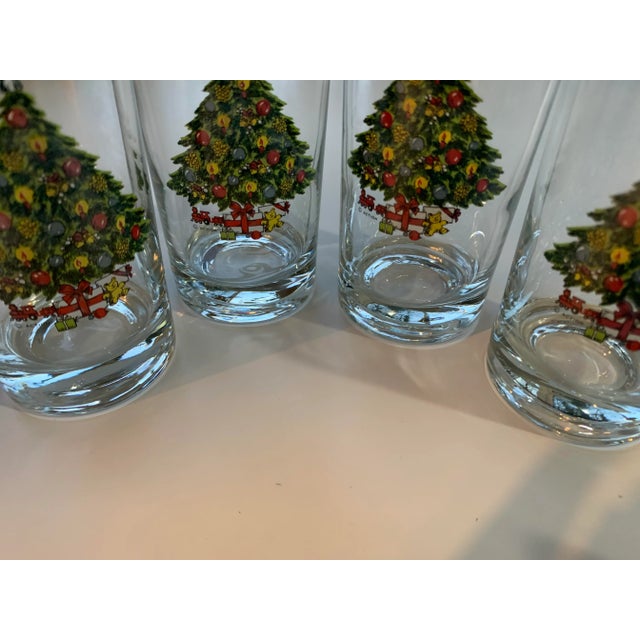 Traditional Vintage Christmas Tree Tumbler Glasses, a Set of 4 For Sale - Image 3 of 9