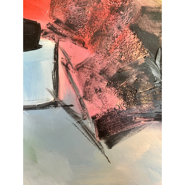 1970s Mid-Century Modern 48x60 Original Gunnar Erman Abstract Expressionist Painting For Sale - Image 10 of 15