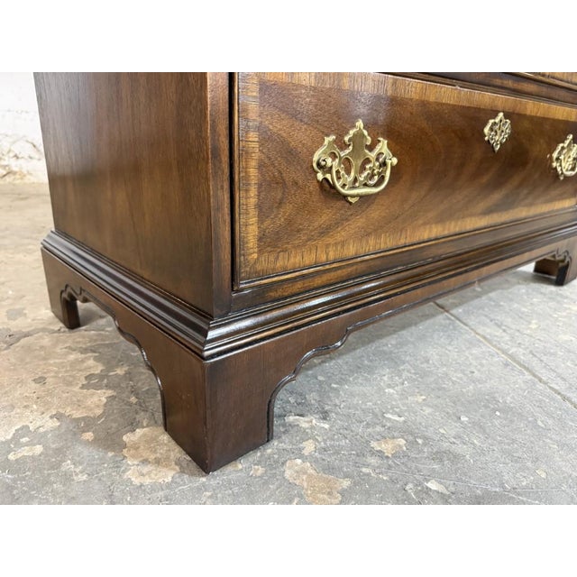 Brown Drexel 18th Century Collection Banded Chest of Drawers For Sale - Image 8 of 13