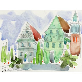 Village I, Original Watercolor 9x12” For Sale
