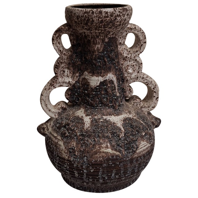 Vintage Double Handle Ceramic Vase in Fat Lava style by Dümler & Breiden, 1970s For Sale