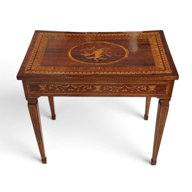 Small Antique Inlaid Desk, 1800s For Sale - Image 6 of 11
