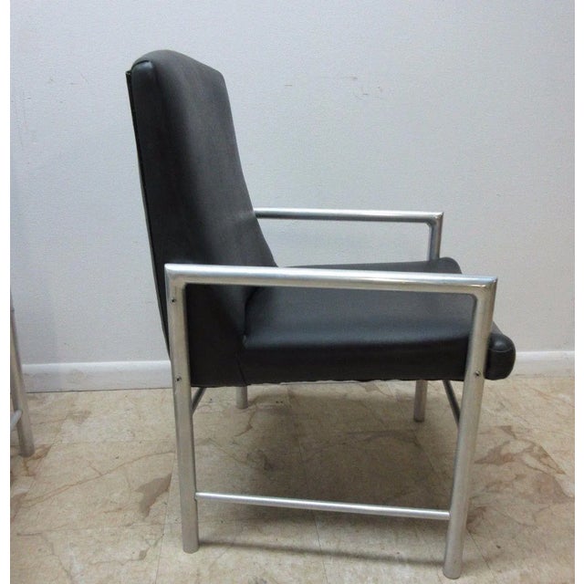 Mid-Century Aluminum Tubular Arm Club Chairs - A Pair For Sale - Image 4 of 9