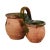 19th Century Green Glazed Shepherd's Lunch Holder Pottery with Bowls and Handle For Sale - Image 4 of 11