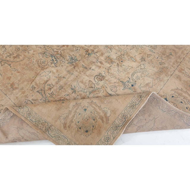 Indian Authentic Indian Botanic Handmade Wool Rug For Sale - Image 3 of 6