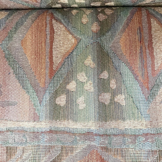 Art Deco Italian Sofa in Fabric with Geometric Pattern and Wood, 1930s For Sale - Image 9 of 16