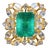 GIA Certified Natural 9CTS VS F Diamond Emerald 18K Solid Gold Dinner Ring, size 5.75 For Sale