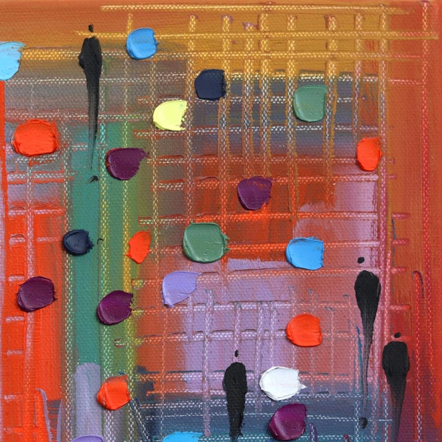 Abstract Colorful Afternoon - Vibrant Impasto Oil Painting Original Artwork by Ekaterina Ermilkina For Sale - Image 3 of 7