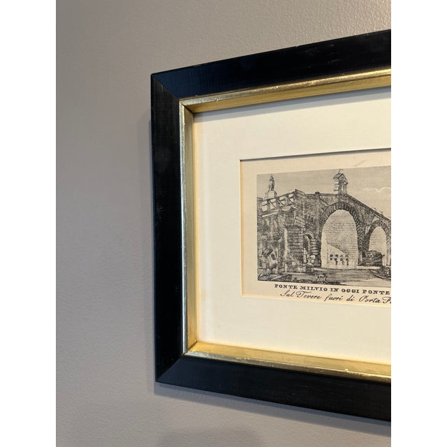 Vintage Italian Framed Ponte Milvio in Oggi Ponte Mollo Print For Sale - Image 4 of 10