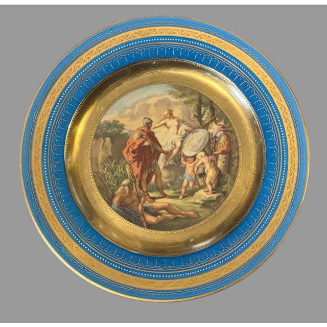 Antique Victorian Royal Vienna Porcelain Gilt Decorated Scenic Plate Venus For Sale - Image 4 of 6