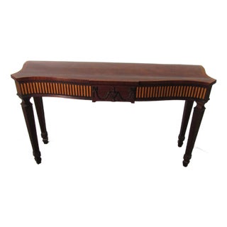 Henkel Harris Solid Mahogany Inlaid Console Table For Sale