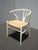 Mid-Century Modern Vintage White Wishbone Chair Hans J. Wegner Designed for Carl Hansen & Søn Ch24 For Sale - Image 3 of 10
