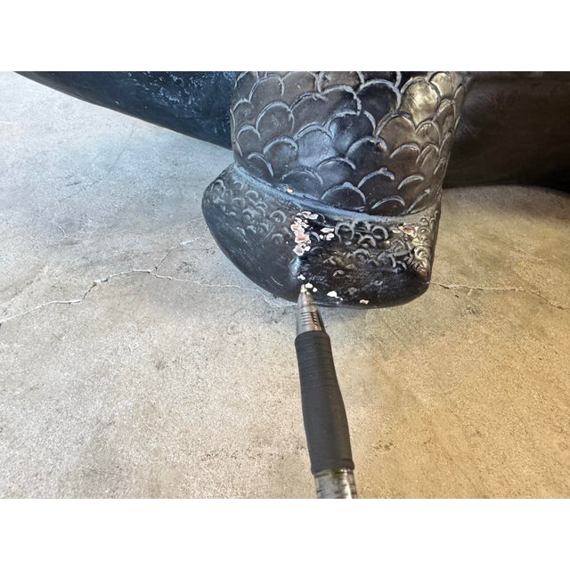 Hollywood Regency Pottery Turtle Indoor Plant Stand For Sale - Image 11 of 12